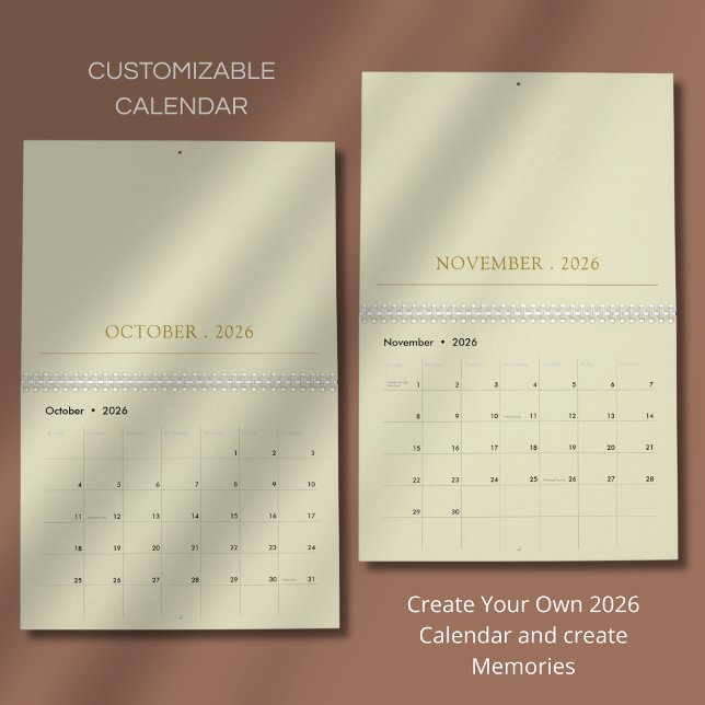 Enkel Ren Typografi Design Kalender (Skapare uppladdad)