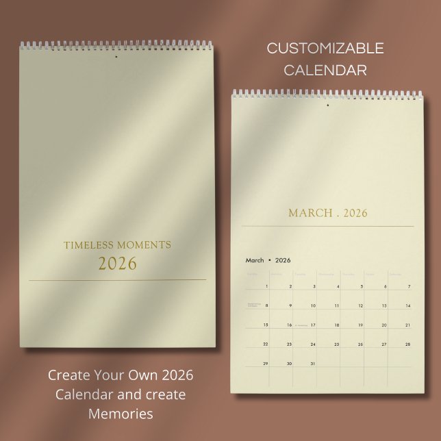 Enkel Ren Typografi Design Kalender (Skapare uppladdad)