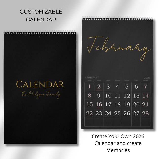 Enkel Ren Typografi Design Kalender (Skapare uppladdad)