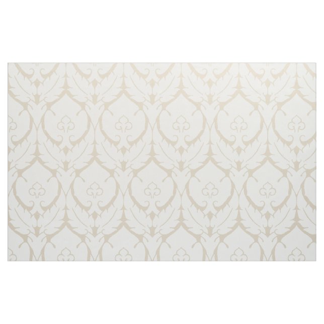 Enkel Renaissance Damask, vit på Elfenbenskusten Tyg (Fat Quarter)