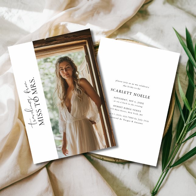 Enkel resa till fru Budget Möhippa Photo Inbjudningar (Skapare uppladdad)