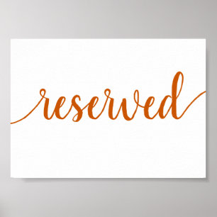Enkel reserverad Fall Orange av händelse Bord Poster