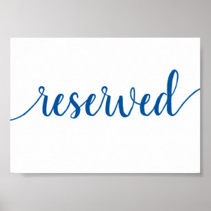 Enkel reserverad Fransk Blue any event Bord Poster