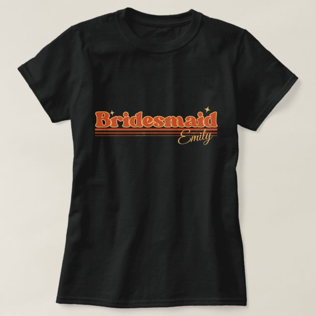 enkel Retro brudtärna typografi T Shirt (Design framsida)