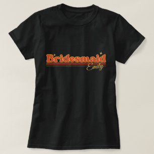enkel Retro brudtjejstypografi T Shirt