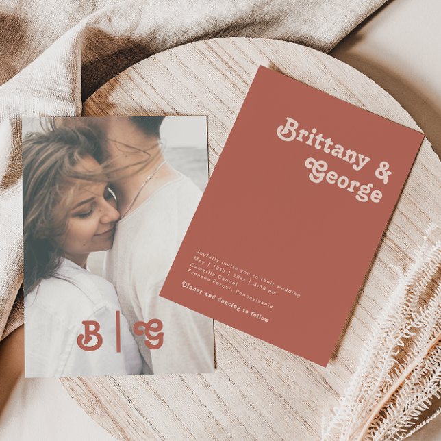 Enkel retro | Gammal fotomogram för Avslappnaden R Inbjudningar (Skapare uppladdad)