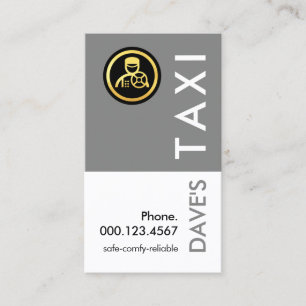 Enkel Retro Grå Taxi Lager Visitkort