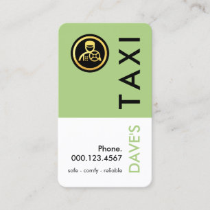 Enkel Retro Grön Taxi-Lager Visitkort