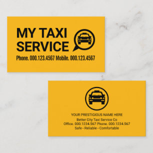 Enkel Retro Gul Taxichaufför Visitkort