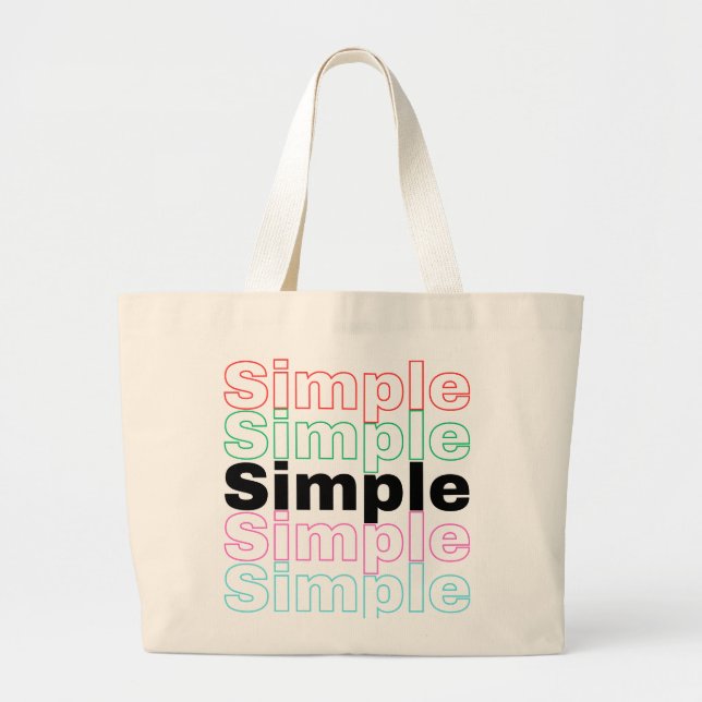 'Enkel' Retro-Inspirerad Typografisk Jumbo Tygkasse (Framsidan)