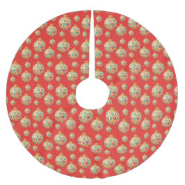 Enkel retro-julprydnad Mönster Julgransmatta Borstad Polyester