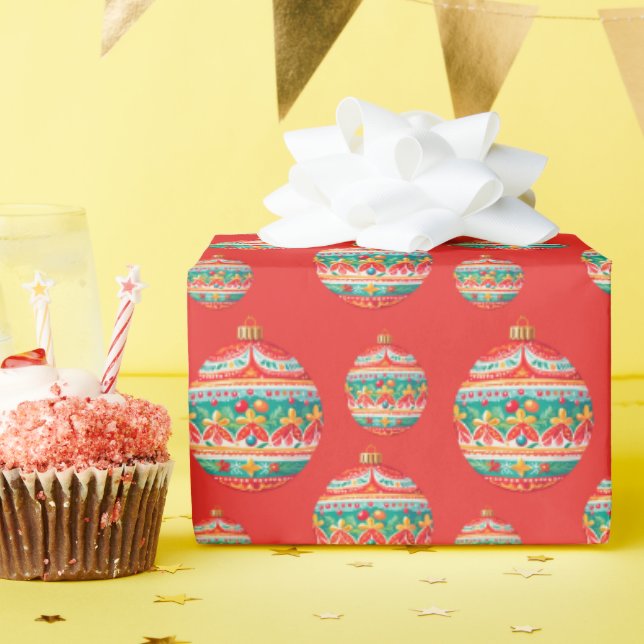 Enkel retro-julprydnad Mönster Presentpapper (Födelsedagsfest)