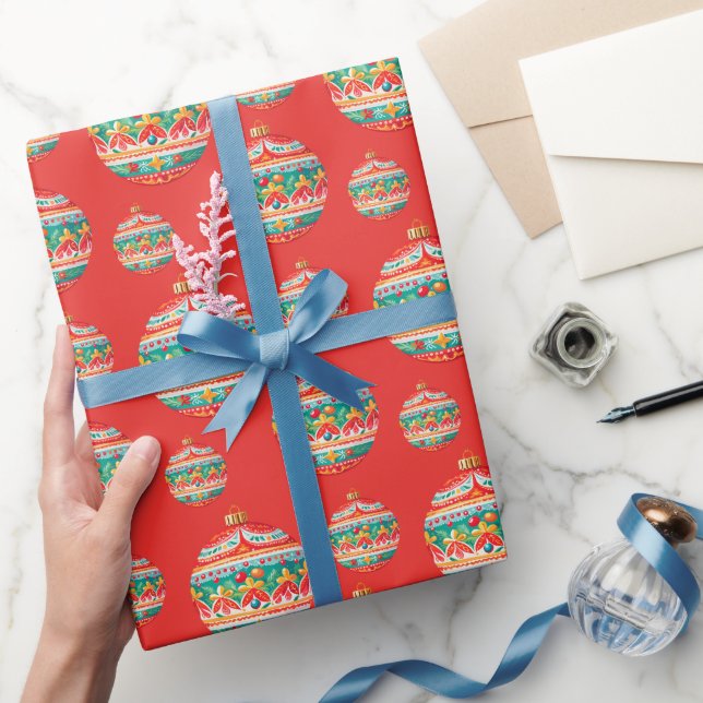 Enkel retro-julprydnad Mönster Presentpapper (Gifting)