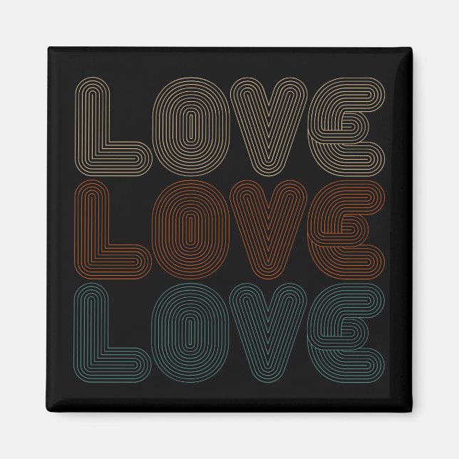 Enkel Retro Kärlek Typograph Valentine | Magnet (Framsidan)