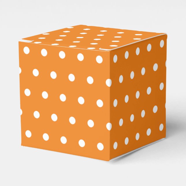 Enkel Retro Polka Dot Orange och White Presentaskar (Framsidan Sidan)