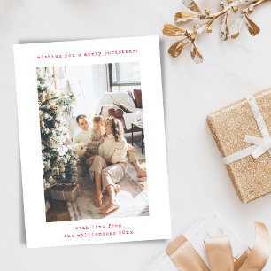 Enkel Retro-skrivmaskin 2-Lodräts fotojul Julkort