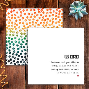 Enkel Retro Solnedgång Kattklor Rolig Kattpappa Ko Kort