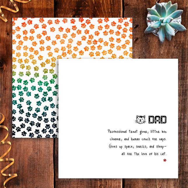 Enkel Retro Solnedgång Kattklor Rolig Kattpappa Ko Kort (Skapare uppladdad)