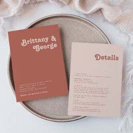 Enkel retro Vibes | Gamla Ro alla i ett Bröllop Inbjudningar