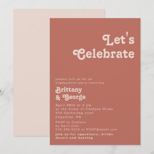 Enkel retro Vibes Gamla Ro Låt oss Celebrate Inbjudningar