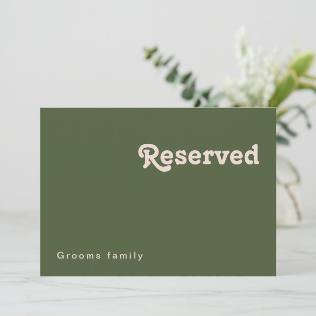 Enkel retro Vibes | Oliv grönt, reserverad signatu (Stående Fram)