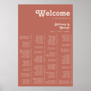 Enkel retro Vibes Tidigare alfabetiskt säte i Ro Poster