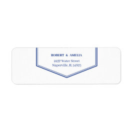 Enkel Returadress för blå Personlig Etikett