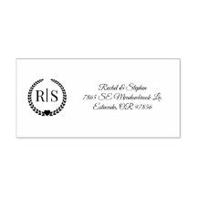 Enkel Returadress för Bride och Groom Monogram