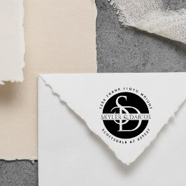 Enkel Returadress för Bröllop Monogram Självfärgande Stämpel