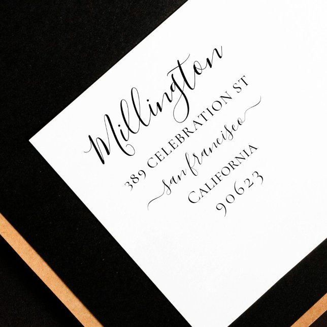 Enkel Returadress för Calligraphy-familjen Namn Stämpel (Skapare uppladdad)