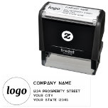 Enkel Returadress för företag i Logotyp Självfärgande Stämpel<br><div class="desc">Lägg till din egen logotyp och ditt företag namn och adress till denna enkla,  minimalistiska och professionell returadress frimärke för att representera ditt varumärke.</div>