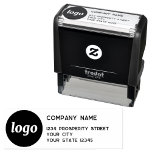 Enkel Returadress för företag i Logotyp Självfärgande Stämpel<br><div class="desc">Lägg till din egen logotyp och ditt företag namn och adress till denna enkla,  minimalistiska och professionell returadress frimärke för att representera ditt varumärke.</div>