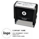 Enkel Returadress för företag i Logotyp Självfärgande Stämpel<br><div class="desc">Lägg till din egen logotyp och ditt företag namn och adress till denna enkla,  minimalistiska och professionell returadress frimärke för att representera ditt varumärke.</div>