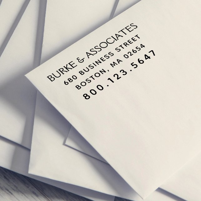 Enkel Returadress för företag Självfärgande Stämpel (Simple Business Return Address Self-inking Stamp)