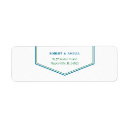 Enkel Returadress för Grönt och blå Anpassningsbar Returadress Etikett
