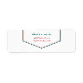 Enkel Returadress för Grönt och röd Personlig Returadress Etikett