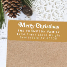 Enkel Returadress för Grönten Retro-Trendig - jul