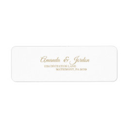Enkel Returadress för Guld-calligrafi Etikett