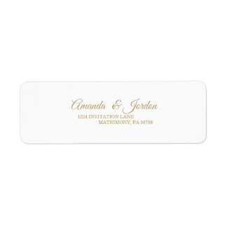 Enkel Returadress för Guld-calligrafi Returadress Etikett