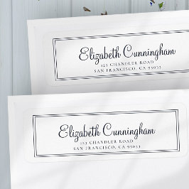 Enkel Returadress för kursivt skript Returadress Etikett