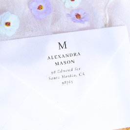 Enkel Returadress för Monogram och Personlig i Nam Stämpel