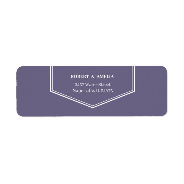 Enkel Returadress för Personlig av Lila Returadress Etikett (Framsidan)