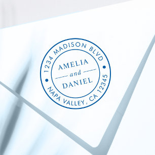 Enkel Returadress för rundad Logotyp Självfärgande Stämpel