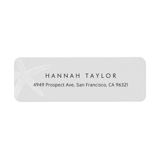 Enkel Returadress för stjärnfisk Etikett (Framsidan)