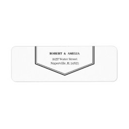 Enkel Returadress för svart och vit Personlig Etikett