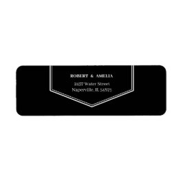 Enkel Returadress för svart och vit Personlig Returadress Etikett