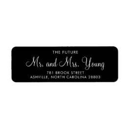 Enkel Returadress för svart skript Bröllop Returadress Etikett
