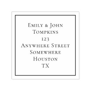 Enkel Returadress, fyrkant Gräns Självfärgande Stämpel