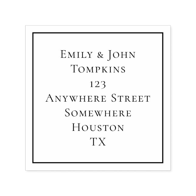Enkel Returadress, fyrkant Gräns Självfärgande Stämpel (Design)