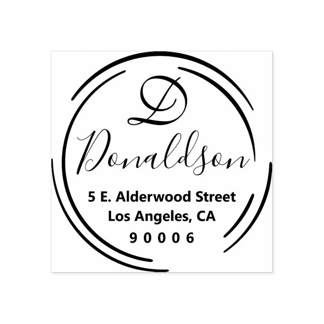 Enkel Returadress i rustik cirkel Stämpel (Tryck)